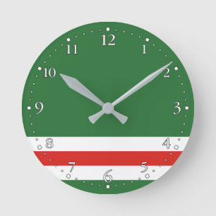 Horloge Ronde Drapeau de la République tchétchène d'Ichkérie