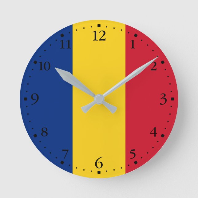 Horloge Ronde Drapeau de la Roumanie (Recto)
