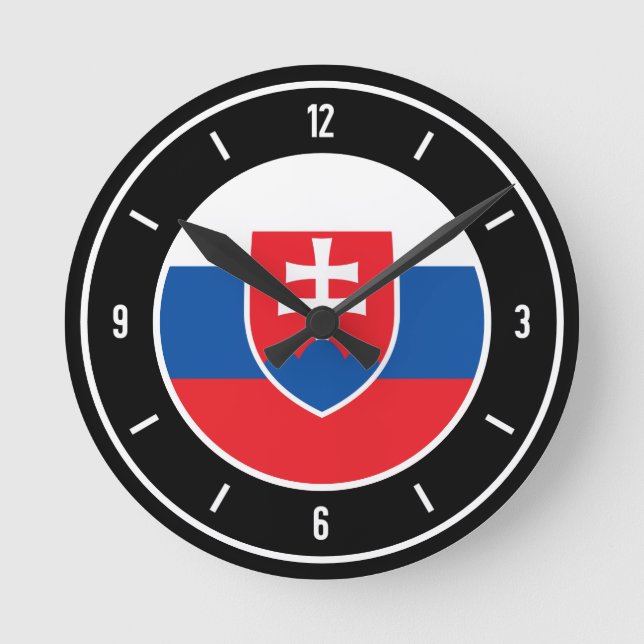 Horloge Ronde Drapeau de la Slovaquie Élégant (Recto)