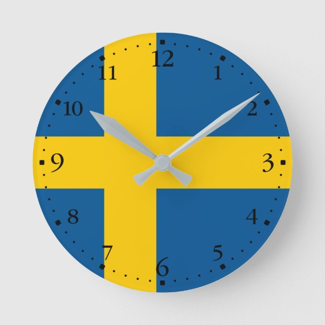 Horloge Ronde Drapeau de la Suède (Recto)