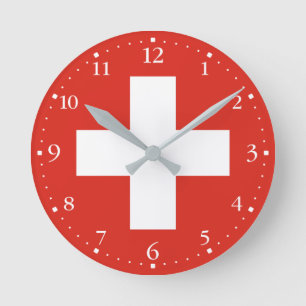 Horloge Ronde Drapeau de la Suisse