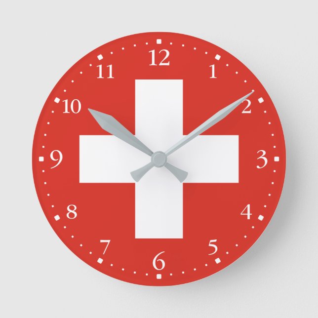 Horloge Ronde Drapeau de la Suisse (Recto)