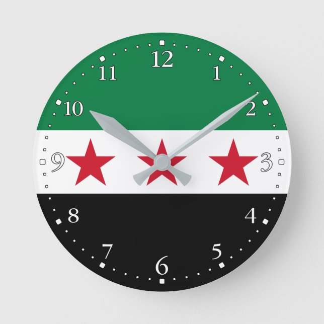 Horloge Ronde Drapeau de la Syrie (Recto)