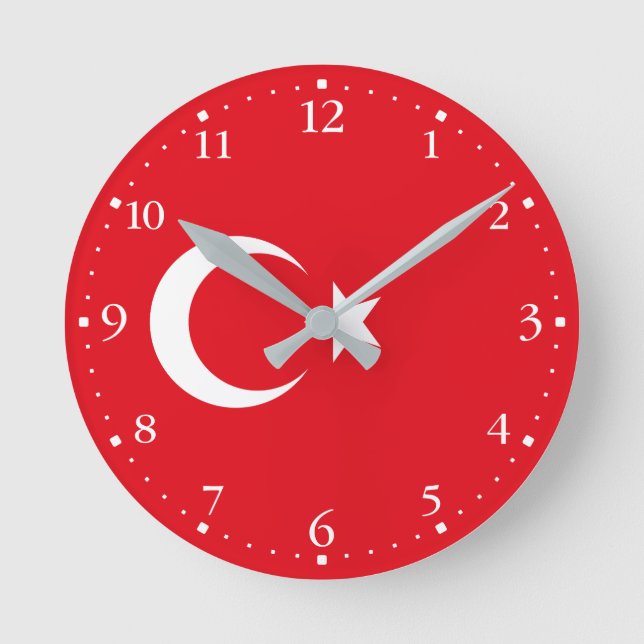 Horloge Ronde Drapeau de la Turquie (Recto)