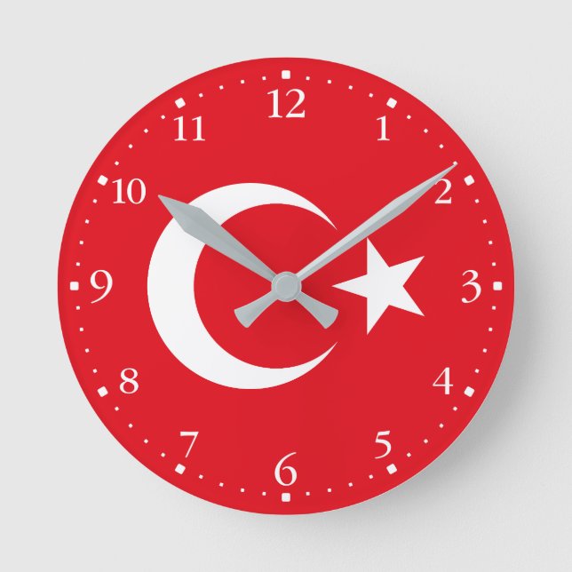 Horloge Ronde Drapeau de la Turquie (Recto)