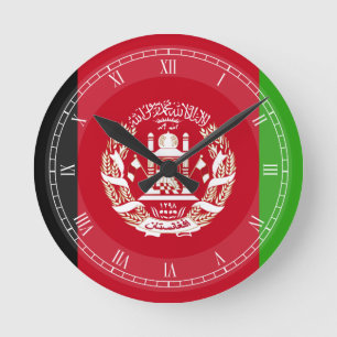 Horloge Ronde Drapeau de l'Afghanistan