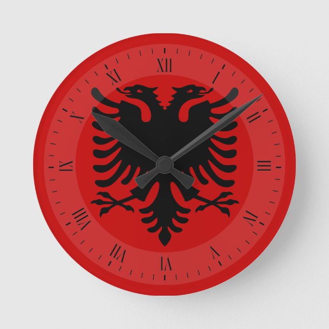 Horloge Ronde Drapeau de l'Albanie (Recto)