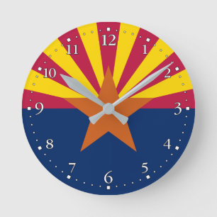 Horloge Ronde Drapeau de l'Arizona