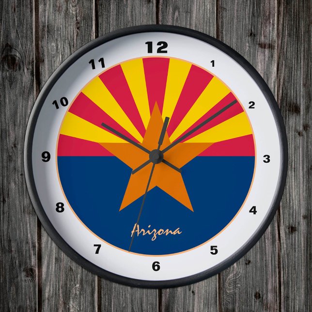 Horloge Ronde Drapeau de l'Arizona & mode tendance Arizona / des (Créateur téléchargé)