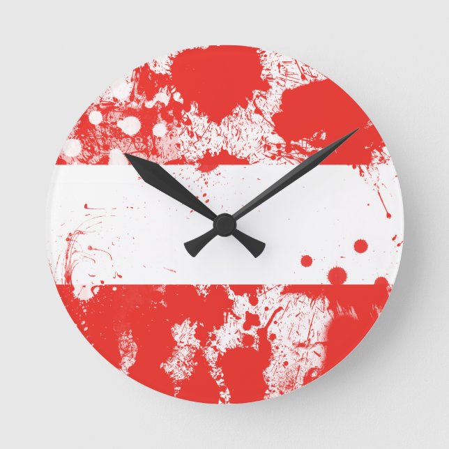 Horloge Ronde Drapeau de l'Autriche (Recto)