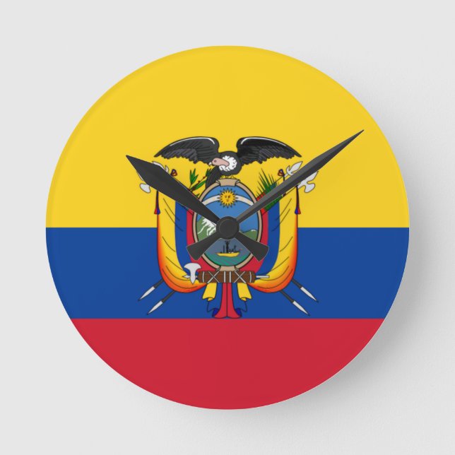 Horloge Ronde Drapeau de l'Équateur (Recto)