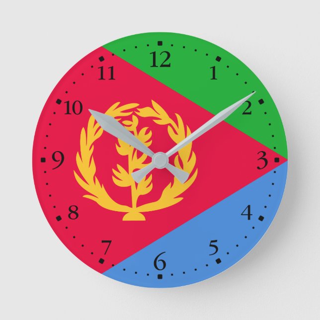 Horloge Ronde Drapeau de l'Érythrée (Recto)