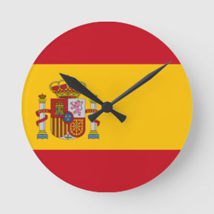 Horloge Ronde Drapeau de l'Espagne
