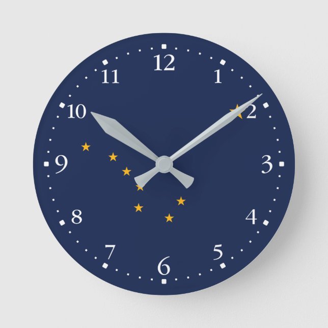Horloge Ronde Drapeau de l'État d'Alaska (Recto)