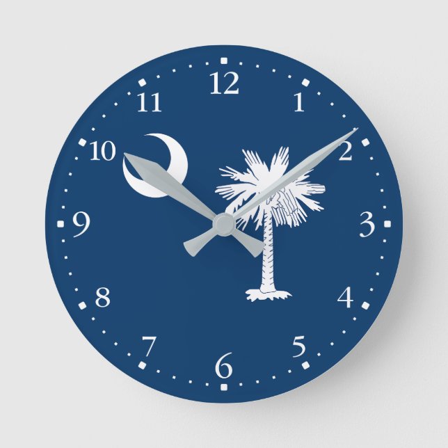 Horloge Ronde Drapeau de l'État de Caroline du Sud (Recto)