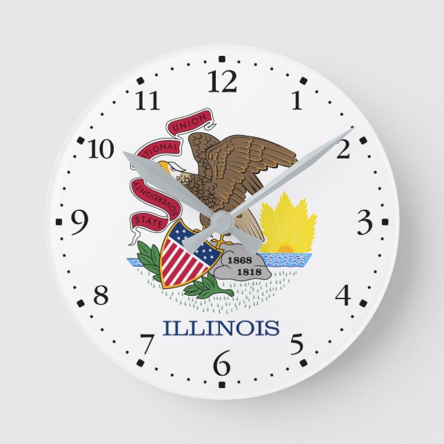 Horloge Ronde Drapeau de l'État de l'Illinois (Recto)