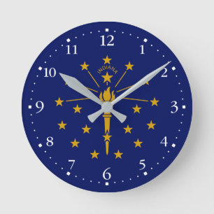 Horloge Ronde Drapeau de l'État de l'Indiana