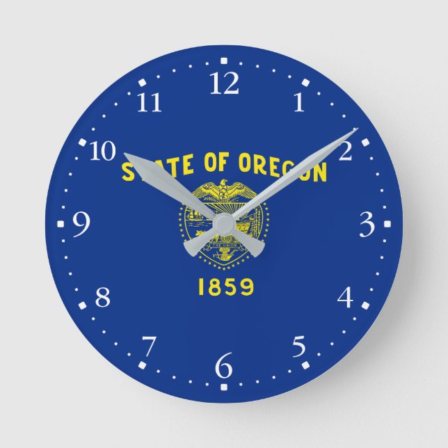 Horloge Ronde Drapeau de l'État de l'Oregon (Recto)