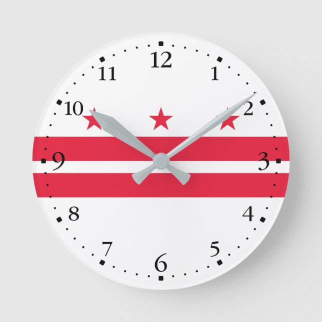Horloge Ronde Drapeau de l'État de Washington DC (Recto)