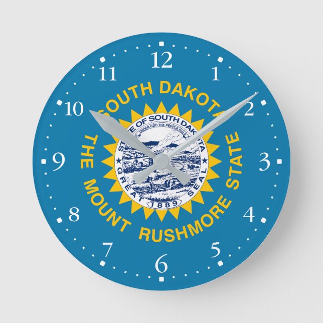 Horloge Ronde Drapeau de l'État du Dakota du Sud (Recto)