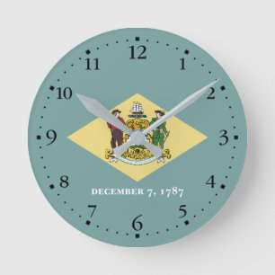 Horloge Ronde Drapeau de l'État du Delaware