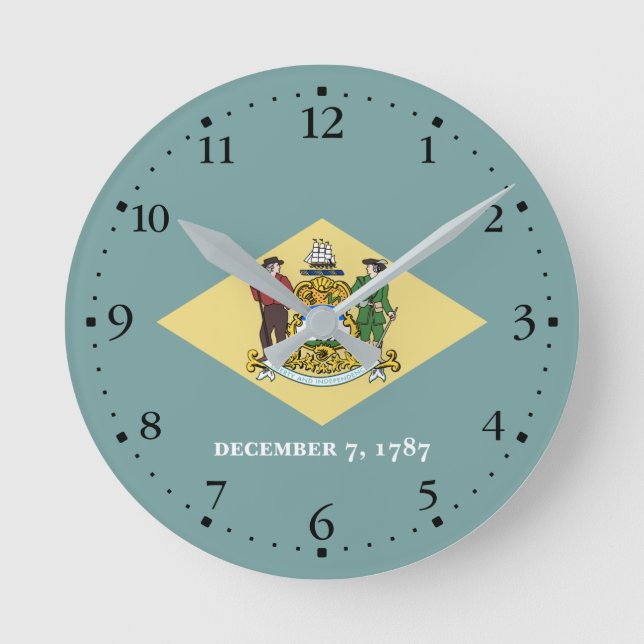 Horloge Ronde Drapeau de l'État du Delaware (Recto)