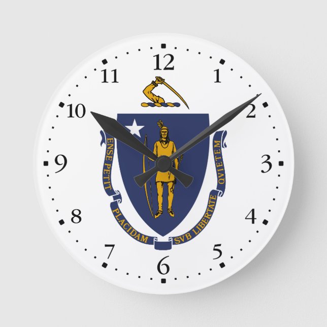 Horloge Ronde Drapeau de l'État du Massachusetts (Recto)