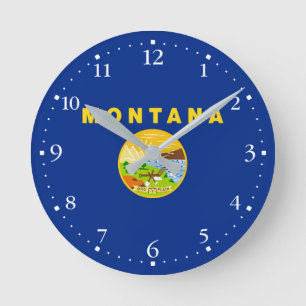 Horloge Ronde Drapeau de l'État du Montana