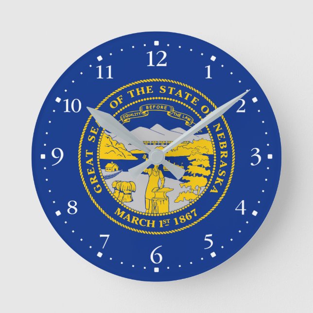 Horloge Ronde Drapeau de l'État du Nebraska (Recto)