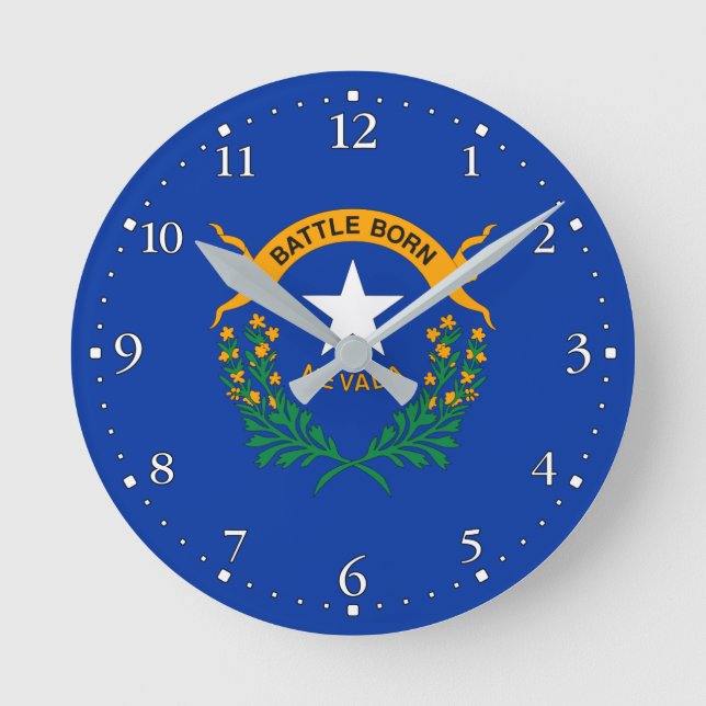 Horloge Ronde Drapeau de l'État du Nevada (Recto)