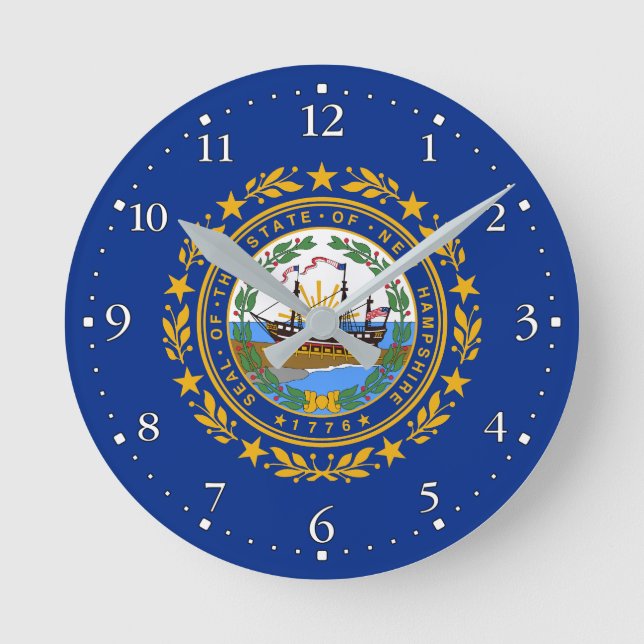Horloge Ronde Drapeau de l'État du New Hampshire (Recto)