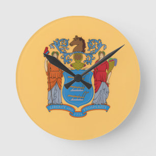 Horloge Ronde Drapeau de l'État du New Jersey