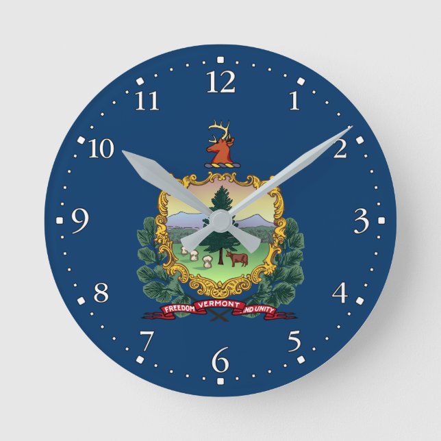 Horloge Ronde Drapeau de l'État du Vermont (Recto)
