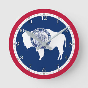 Horloge Ronde Drapeau de l'État du Wyoming