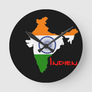 Horloge Ronde Drapeau de l'Inde