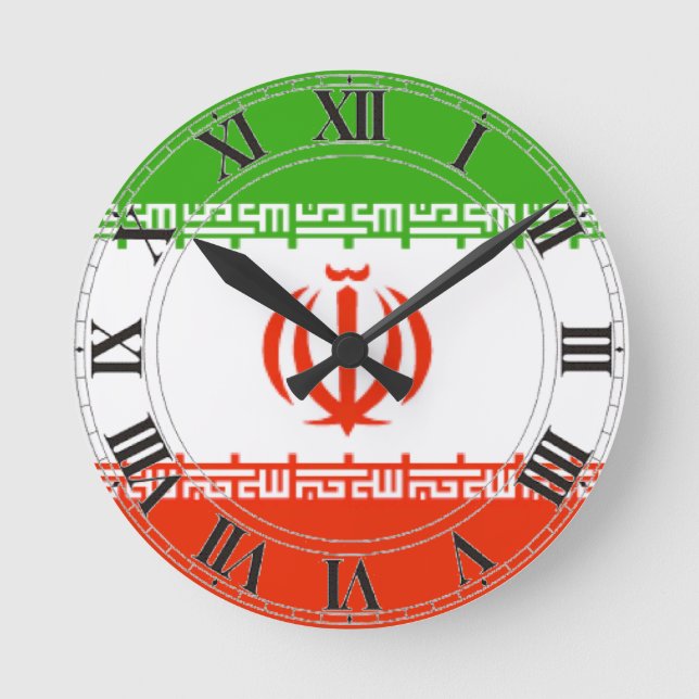 Horloge Ronde Drapeau de l'Iran (Recto)
