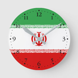 Horloge Ronde Drapeau de l'Iran patriotique
