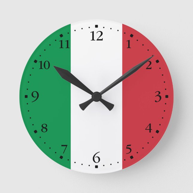 Horloge Ronde Drapeau de l'Italie (Recto)