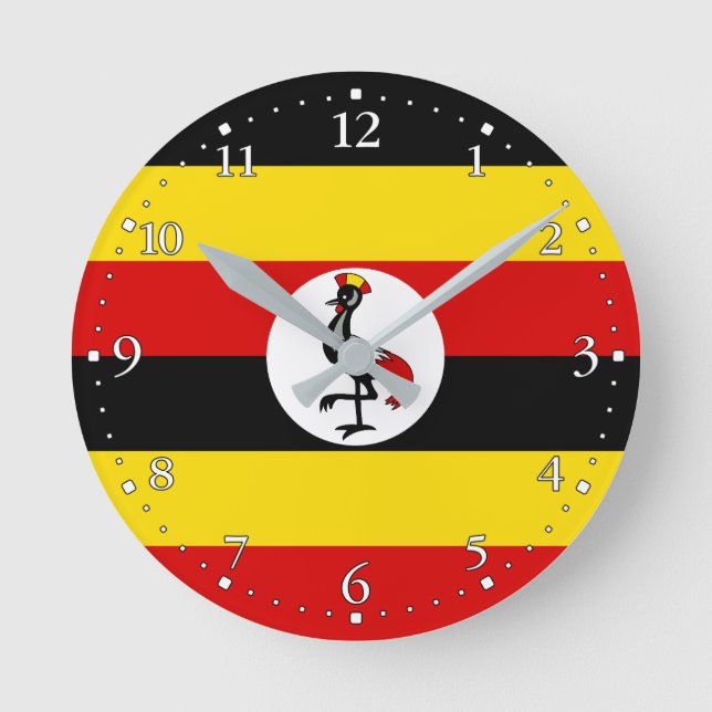 Horloge Ronde Drapeau de l'Ouganda (Recto)