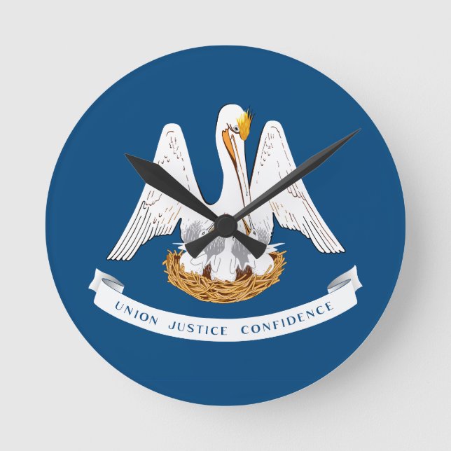 Horloge Ronde Drapeau de Louisiane (Recto)