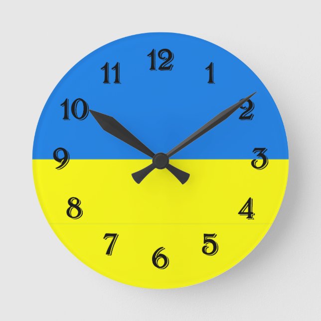 Horloge Ronde Drapeau de l'Ukraine (Recto)