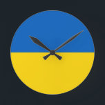 Horloge Ronde Drapeau de l'Ukraine<br><div class="desc">Drapeau de l'Ukraine</div>