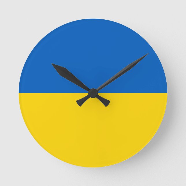 Horloge Ronde Drapeau de l'Ukraine (Recto)
