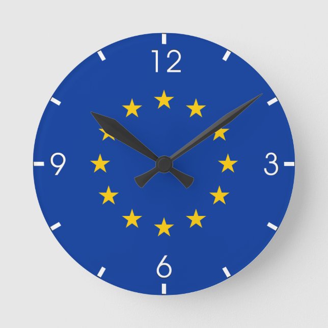 Horloge Ronde Drapeau de l'Union européenne (UE) (Europe) (Recto)