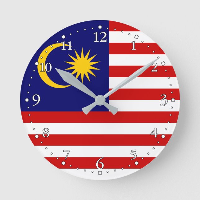 Horloge Ronde Drapeau de Malaisie (Recto)
