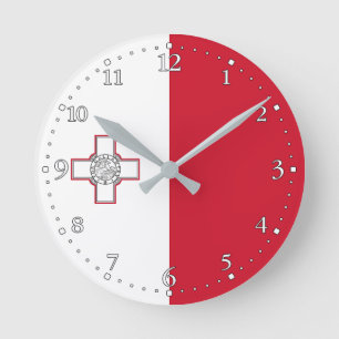 Horloge Ronde Drapeau de Malte