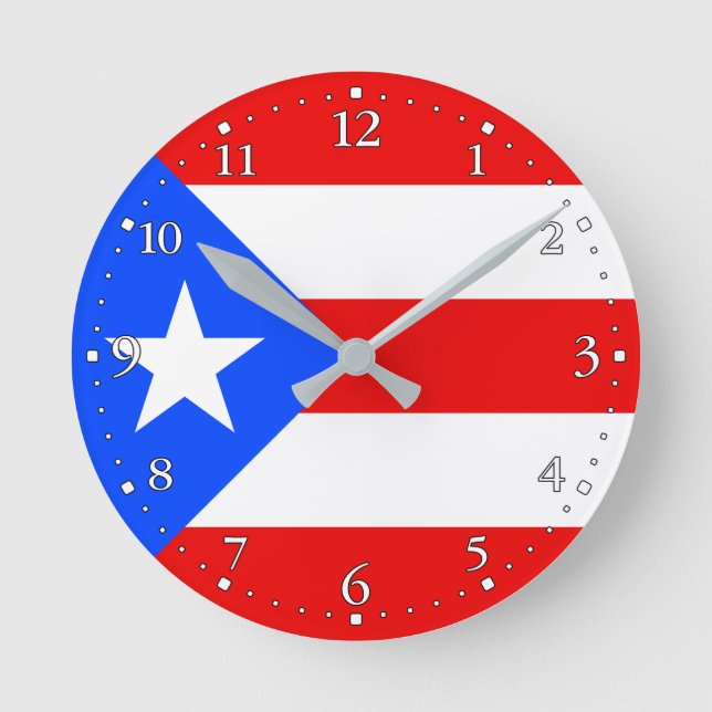 Horloge Ronde Drapeau de Porto Rico (Recto)