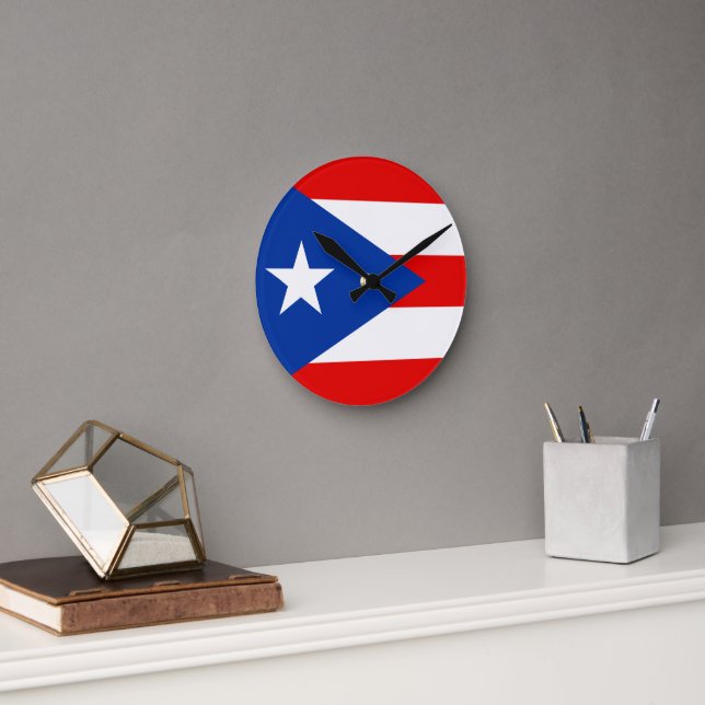 Horloge Ronde drapeau de Porto Rico (Bureau)