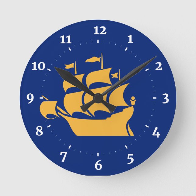 Horloge Ronde Drapeau de Québec (Recto)