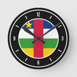 Horloge Ronde Drapeau de République Centrafricaine élégant